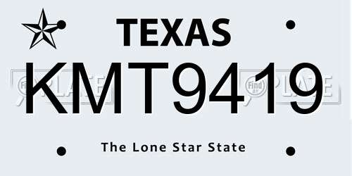 KMT9419 Texas License Plate