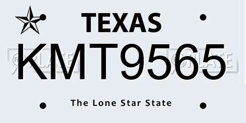 KMT9565 Texas License Plate