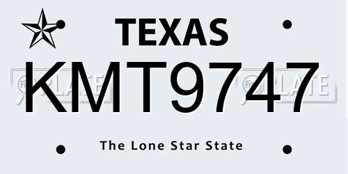 KMT9747 Texas License Plate