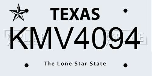 KMV4094 Texas License Plate