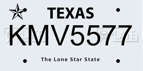 KMV5577 Texas License Plate