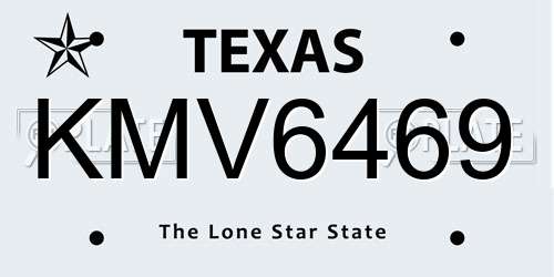 KMV6469 Texas License Plate