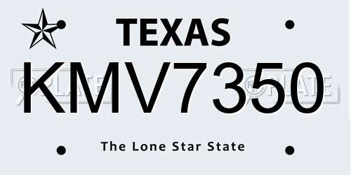 KMV7350 Texas License Plate