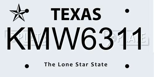 KMW6311 Texas License Plate