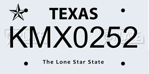 KMX0252 Texas License Plate