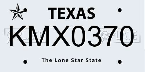 KMX0370 Texas License Plate