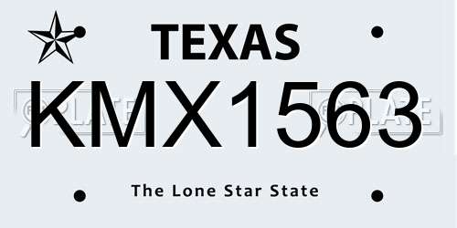 KMX1563 Texas License Plate