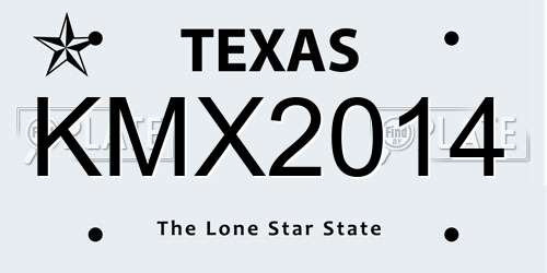 KMX2014 Texas License Plate
