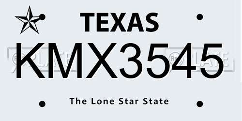 KMX3545 Texas License Plate