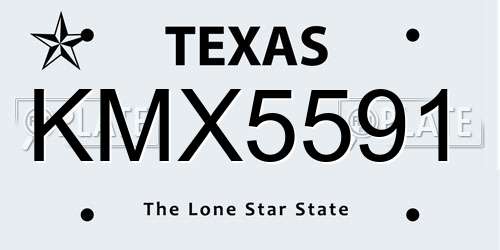KMX5591 Texas License Plate