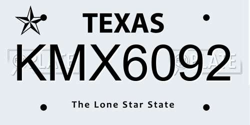 KMX6092 Texas License Plate