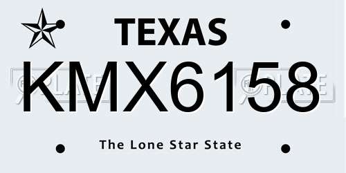KMX6158 Texas License Plate