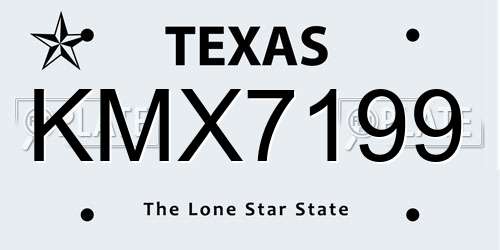 KMX7199 Texas License Plate