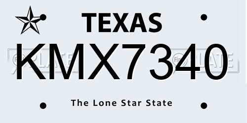 KMX7340 Texas License Plate