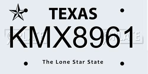 KMX8961 Texas License Plate