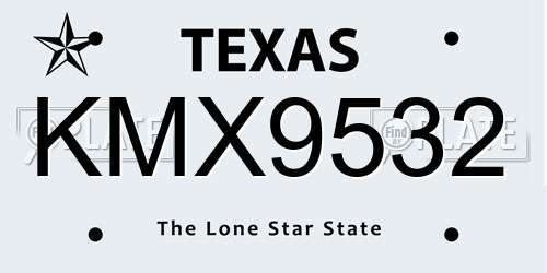 KMX9532 Texas License Plate