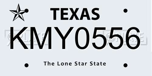 KMY0556 Texas License Plate