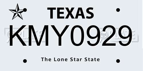 KMY0929 Texas License Plate