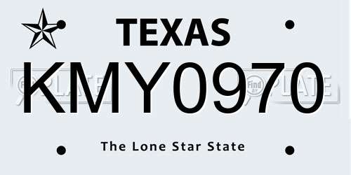 KMY0970 Texas License Plate