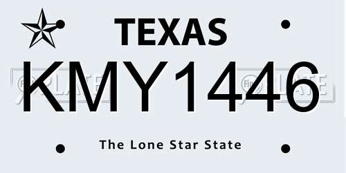 KMY1446 Texas License Plate