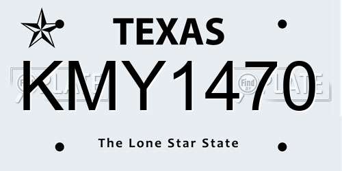 KMY1470 Texas License Plate