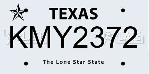 KMY2372 Texas License Plate