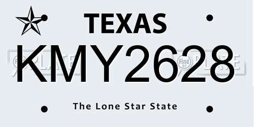 KMY2628 Texas License Plate