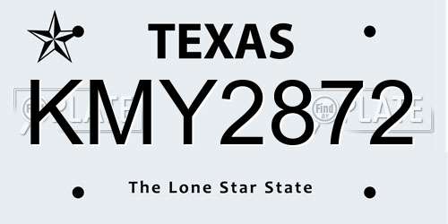 KMY2872 Texas License Plate