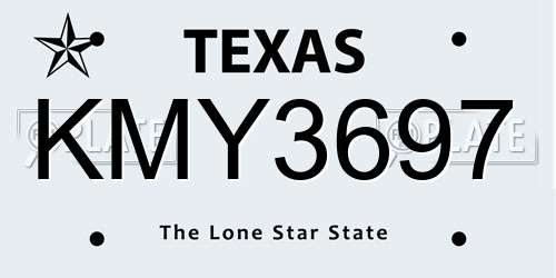 KMY3697 Texas License Plate