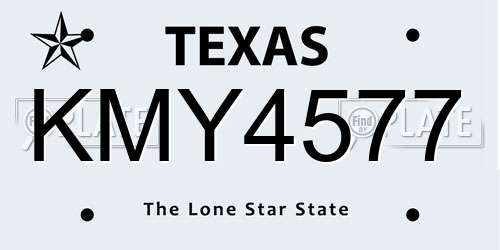 KMY4577 Texas License Plate