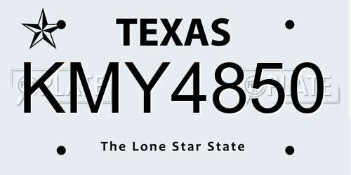 KMY4850 Texas License Plate