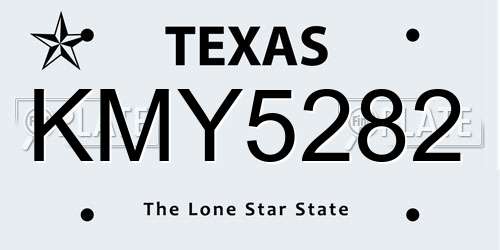KMY5282 Texas License Plate