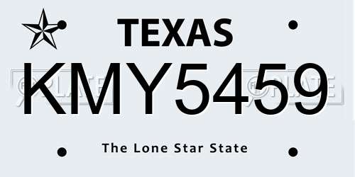 KMY5459 Texas License Plate