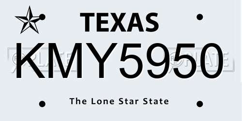 KMY5950 Texas License Plate