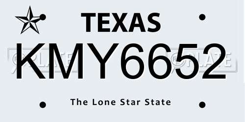 KMY6652 Texas License Plate