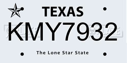 KMY7932 Texas License Plate