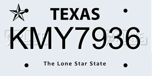 KMY7936 Texas License Plate