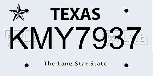 KMY7937 Texas License Plate