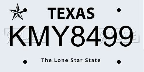 KMY8499 Texas License Plate