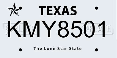 KMY8501 Texas License Plate