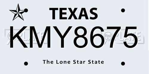 KMY8675 Texas License Plate