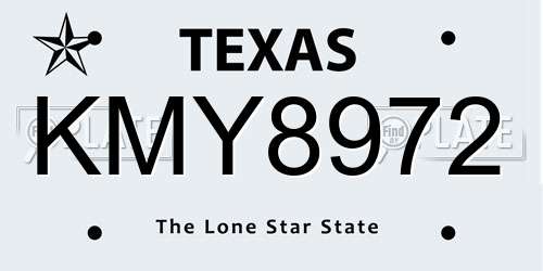 KMY8972 Texas License Plate