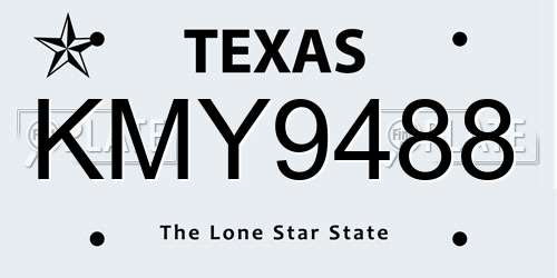 KMY9488 Texas License Plate