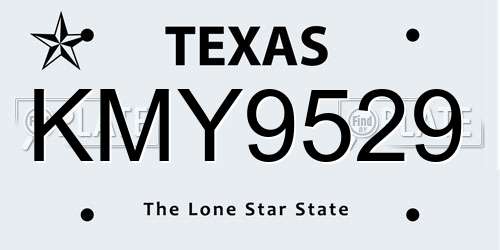 KMY9529 Texas License Plate