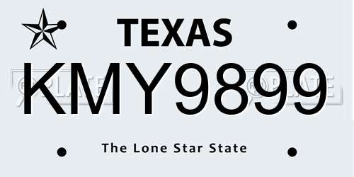 KMY9899 Texas License Plate
