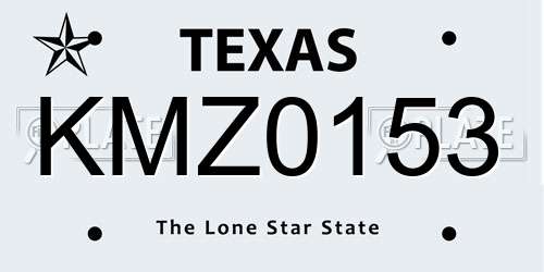 KMZ0153 Texas License Plate
