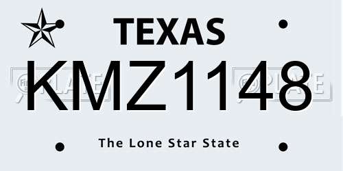 KMZ1148 Texas License Plate