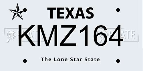 KMZ164 Texas License Plate