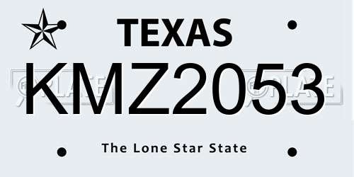 KMZ2053 Texas License Plate