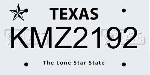 KMZ2192 Texas License Plate